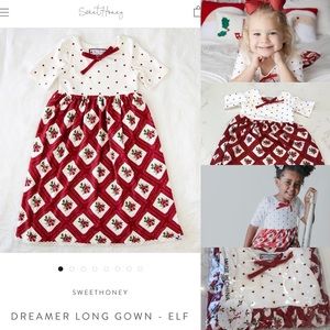 Sweet Honey girls long gown Christmas pajamas 3T